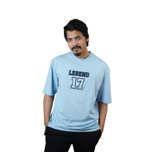 Premium Drop Shoulder Sky Blue T-Shirt