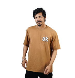Premium Drop Shoulder Blurly Wood T-Shirt (OK)